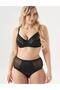 Women's Aster High Waist Black Panties - Double Layer Special Design with Net and Transparent Tulle Detail C0T1N0O5 - 2
