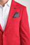 Baselna Men's Red Stretching Lycra Fabric Fully Lined Slim Fit Mono Collar Slim Fit Blazer Jacket - 2