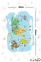 World Map Themed Kids Room Sticker Set - 2