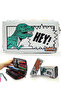Pencil Case Dinosaur Cartoon Kawai Organizer Pencil Case Vegan Leather Three Compartment Pen Holder Black