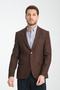 Alfredo Men's Coffee Mono Neck Linen Print Slim Fit Sports Blazer Jacket - 5