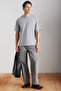 Jett Men's Oversize Fit 100% Organic Cotton Thick Textured Crew Neck Gray T-Shirt - 2