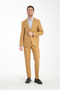 Slim Fit Men's Plain Pointed Neck Double Slit Lined Suit - 3