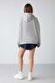 Adel Women's Organic Cotton Fleece Inside Soft Relaxed Kangaroo Pocket Hooded Gray Sweatshirt - 6
