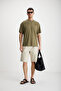 Mark Men's 100% Organic Cotton Thick Textured Oversize Khaki T-Shirt with Front and Back Print Detail - 6