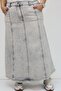 45007-1 Large Size Piece Stone Detailed Denim Skirt - Gray - 4