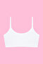 Mixed color girls' half tank top pads-free training bra cotton lycra 6-pack - 4