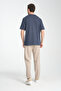 2857 Massimo Men's Navy 100% Supima Cotton Stretchy Fabric Regular Fit Crew Neck T-Shirt - 6