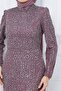 Beaded and Jewelled Tulle Hijab Evening Dress DRY ROSE 1663 - 5
