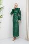Sleeve Feather Detailed Sequin Tulle Evening Dress GREEN 1207