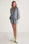 Jennıfer Women's Organic Cotton Embroidered Round Neck Oversize Gray Sweatshirt - 4