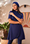 Pareo Model Short Sleeve Semi Covered Hijab Swimsuit 2200 - 4
