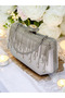 Gray Satin Women's Evening Dress Bag - 6