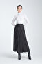 Thin Pleated Skirt with Elastic Waistband - 3