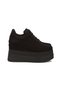 Women's Black Wedge Heel Suede Casual Shoes Sneakers Heels for Comfort - 6