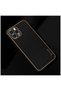 Apple iPhone 12 Pro Compatible Case Gold Design Leather Case Black