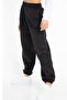 Black Waist Cuff Elastic Economical Soft Women's Sweatpants - 6