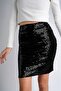 47 Cm Sequin Mini Skirt Party Wedding Night Mini Skirt Black - 4