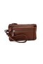 Men's Tan Color Multi-Compartment Bracelet Belted Hand Banded Portfolio Handbag - 3