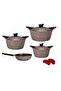 Lahoya Granite Cookware Set, 9 Pieces, Brown - 2