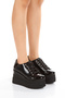 Women's Shoes Wedge Heel Black Patent Leather High Sole Extreme Comfortable and Comfortable - 6
