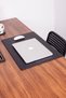 Leather Table Set Black with Edge Protection 60x40cm - 3