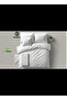 Single Cotton Akfil Striped White Duvet Cover Set - 2