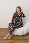 Women's Front Button Shirt Collar Suede Fabric Pajamas Set - 8