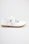 Girl's White Stone Velcro Bow Ballerina Ballet - 4
