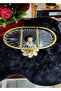Elegant Oval Compartment Presentation Plate with Gold Details and Cast Foot - 2