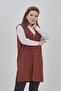 Women's Long Seasonal Knitwear Lycra Flexible Pocket Buttoned Vest - 5
