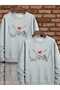 Lover's Combination 2-Piece Set Love Printed Crew Neck Sweatshirt Valentine's Day (Price Is for 2 Pieces)