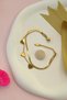 Double Thin Italian Chain and Heart Detailed Steel Bracelet Gold Color - 4