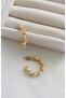 Auger Look Pearl Detailed C Model Earrings (2.5 cm) - 2