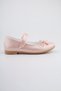 Girl's Powder Color Bow Ballerina Shoes - 4