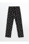 Lcw Kids Black Elastic Waist Floral Girls' Leggings - 2