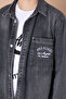 Smoked Lettering Embroidered Jean Shirt and T-Shirt Boys 2 Piece Set 20036 - 2