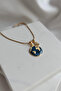 Enameled World Zircon Stone Embroidered Letter Women's Necklace with Thin Elegant Steel Chain - 3