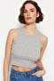 Navy Blue-Grey 2-Pack Fitted/Fitted Crop Halter Collar Ribbed Flexible Knitted Tank Top TWOSS21AL0058 - 4