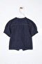 Koyu Mavi Kısa Balon Kollu V Yaka Denim Bluz TWOSS25BZ00000 - 9