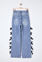 Mavi Kurdele/Fiyonk Detaylı Normal Bel Wide Leg Geniş Paça %100 Pamuk Jeans TWOSS25JE00035 - 10