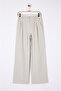 Açık Gri Wide Leg/Geniş Paça Pilili Dokuma Pantolon TWOAW22PL0475 - 8
