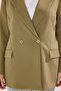 Açık Haki Regular Astarlı Kruvaze Kapama Dokuma Büyük Beden Blazer Ceket TBBAW25AG00022 - 4