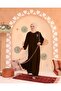 Elif Vav Embroidered Snap Fastener Robe Bitter Brown - 5