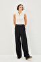 Black Regular Knitted Trousers with Waist Detail - 7