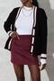 Women's Burgundy Mini Cashmere Skirt - 3