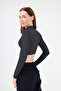 Turtleneck Striped Crop Body Black White - 4