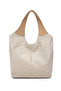 Women's Vegan Beige Cap Shoulder Bag - 3