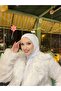 Shawl Women's White Snap Fastener Ready Shawl - 2