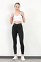 Women's Waist Cross Elastic Slim Fit Leggings Black - 4019 - 4